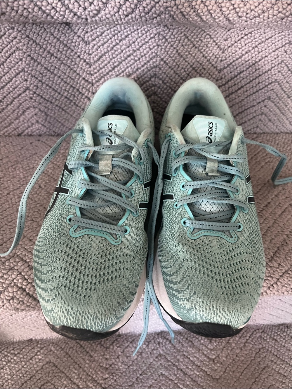 ASICS Women's Light Mint Green Lace-Up Running Shoes